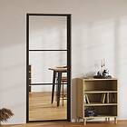 vidaXL Internal Door ESG-glass och aluminium 83x201.5 cm svart 151199