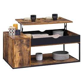 Table basse plateau relevable rectangulaire chicago avec coffre design industriel